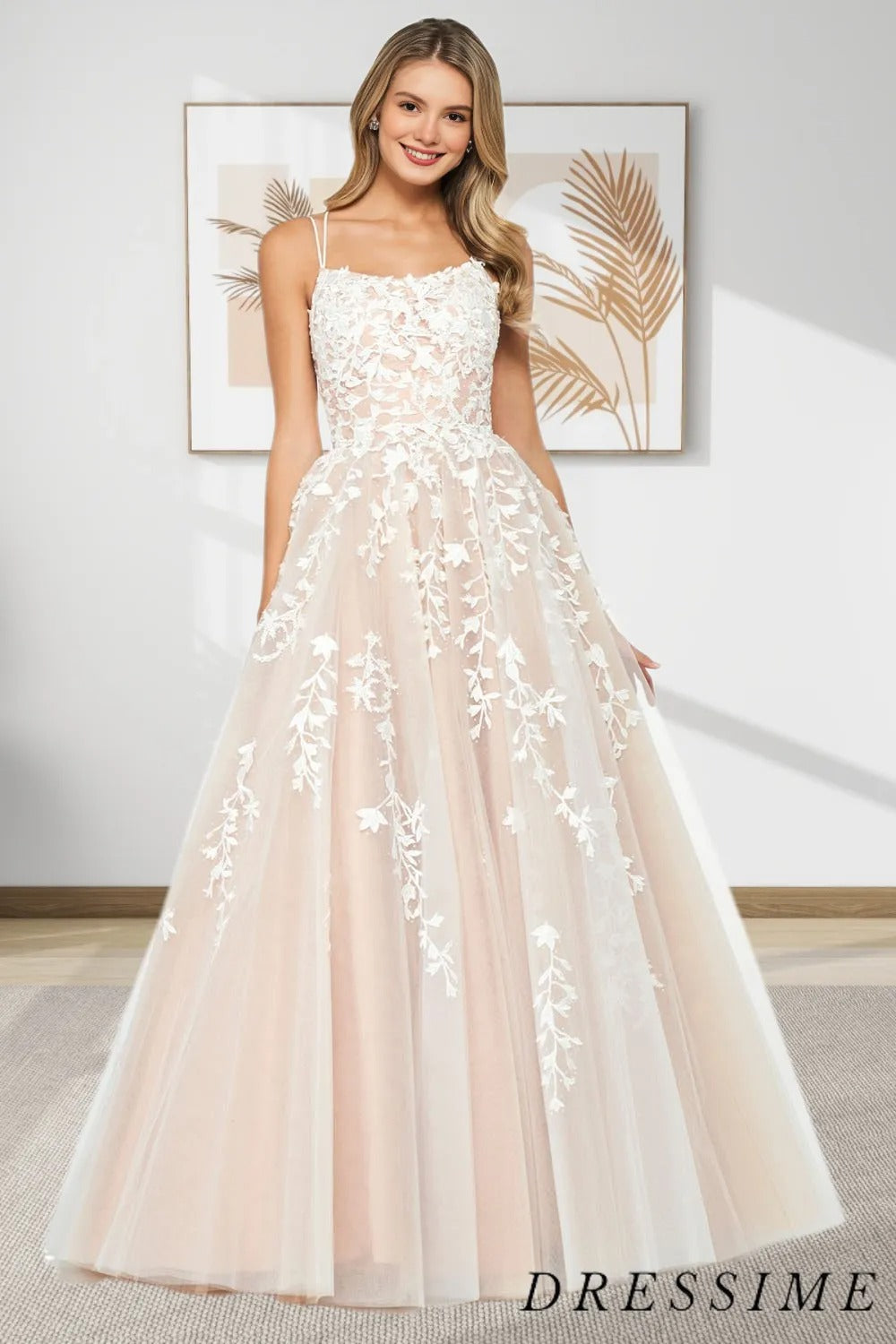 Dressime A Line Appliques Spaghetti Straps Long Prom Dresses dressime Dressime A Line Appliques Spaghetti Straps Long Prom Dresses dressime