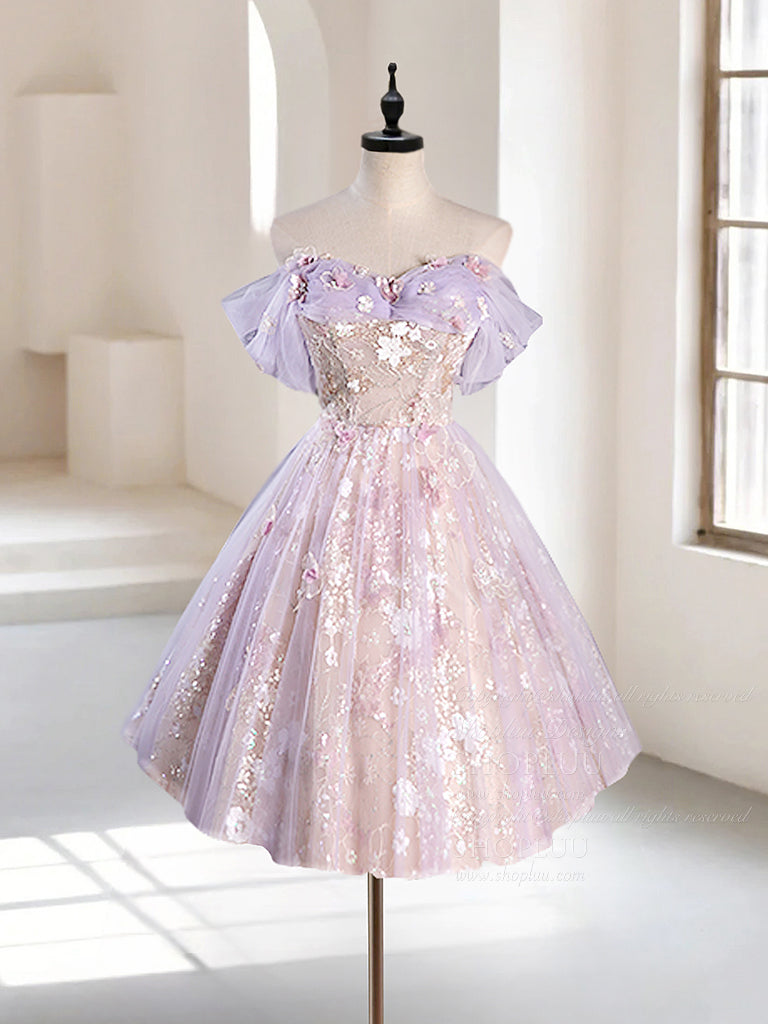 Dressime A Line Off Shoulder Tulle Lace Short Party Dress With Appliqu dressime Dressime A Line Off Shoulder Tulle Lace Short Party Dress With Appliqu dressime