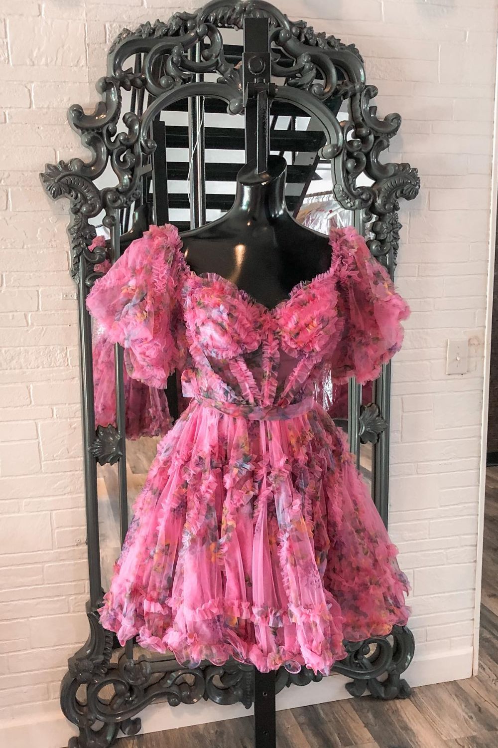 Dressime A Line Off The Shoulder Pretty Puff Sleeves Short Homecoming dressime Dressime A Line Off The Shoulder Pretty Puff Sleeves Short Homecoming dressime
