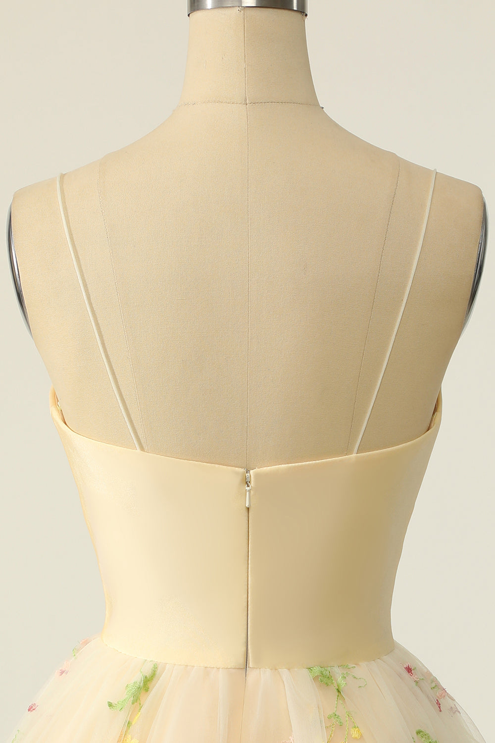 dressimeA-Line Spaghetti Straps Short Homecoming Dress Embroidery