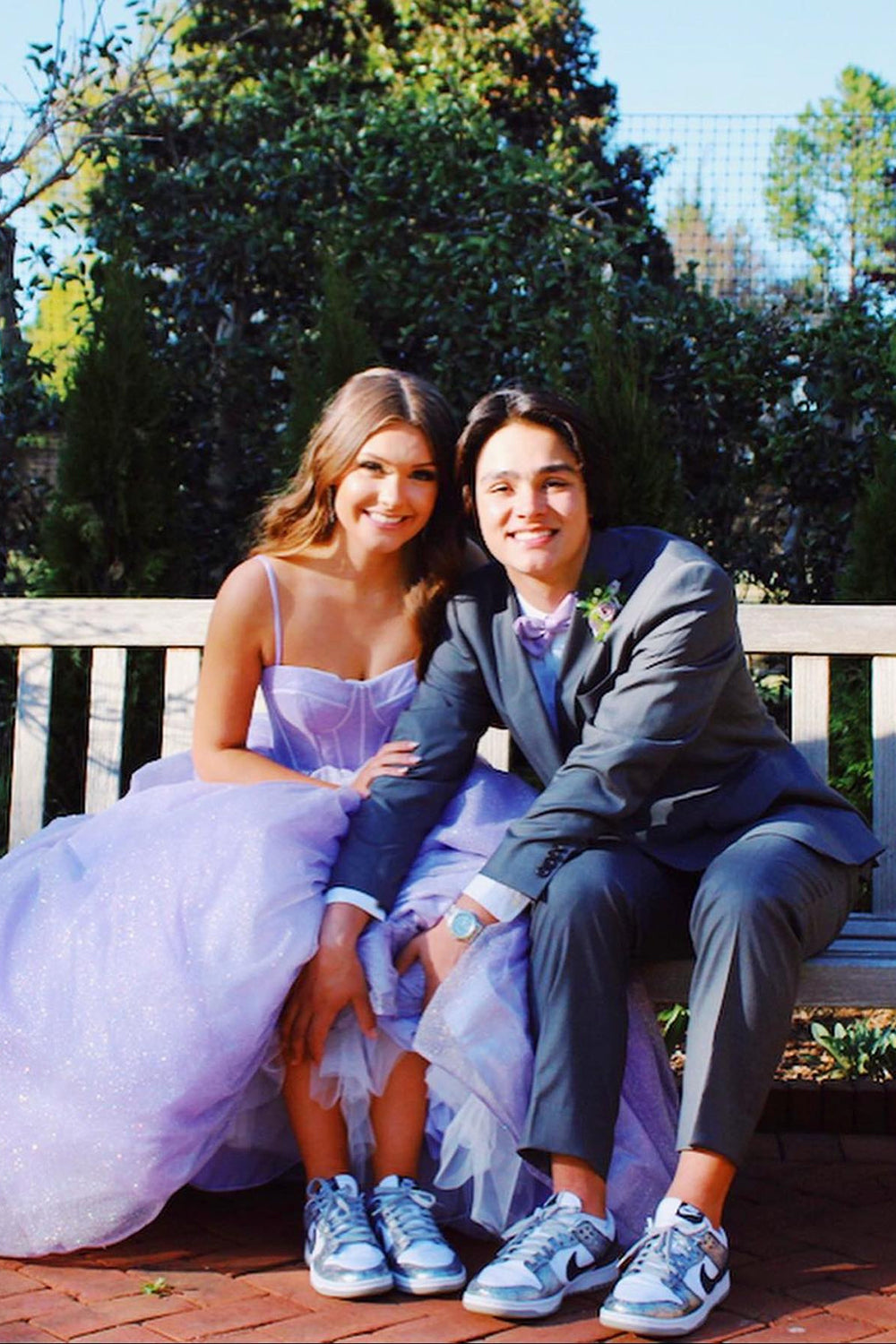 dressimeA Line Spaghetti Straps Tulle Long Prom Dresses