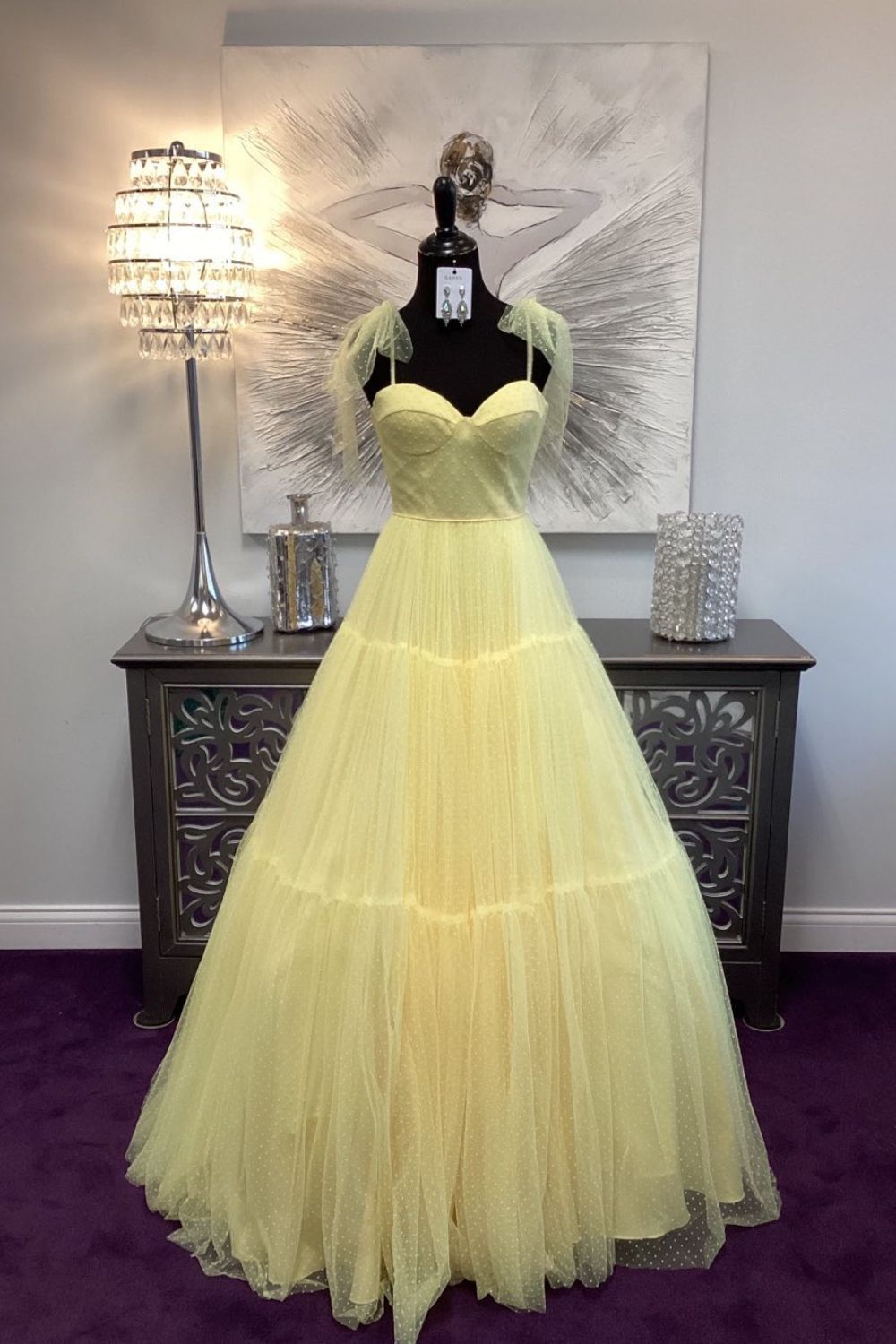 prom dress with tie straps Dressime Glitter Tie Straps Plunging V Neck Tiered Long Prom Dress dressime