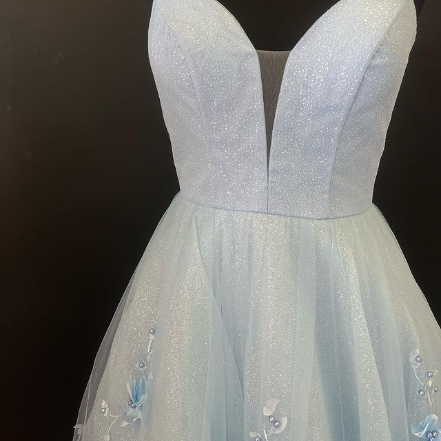 Dressime Ball Gown Tulle Spaghetti Straps 3D Flower Prom Dresses with Cape dressime