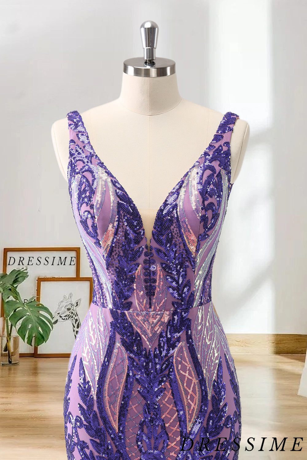 Dressime Bodycon Sequin V Neck Short Homecoming Dresses dressime
