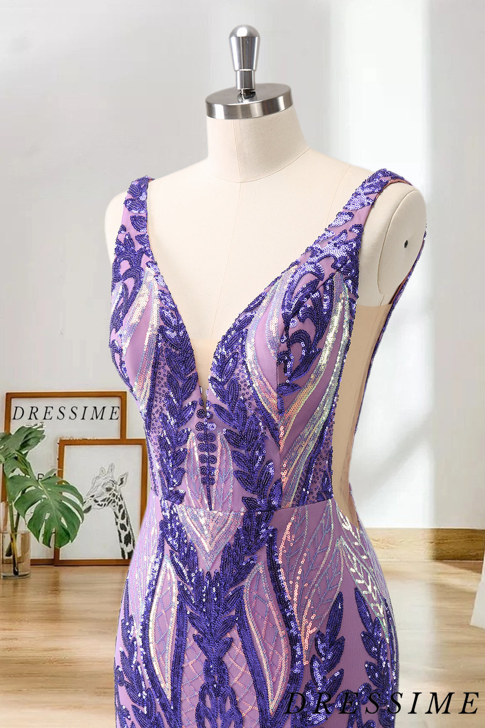 Dressime Bodycon Sequin V Neck Short Homecoming Dresses dressime