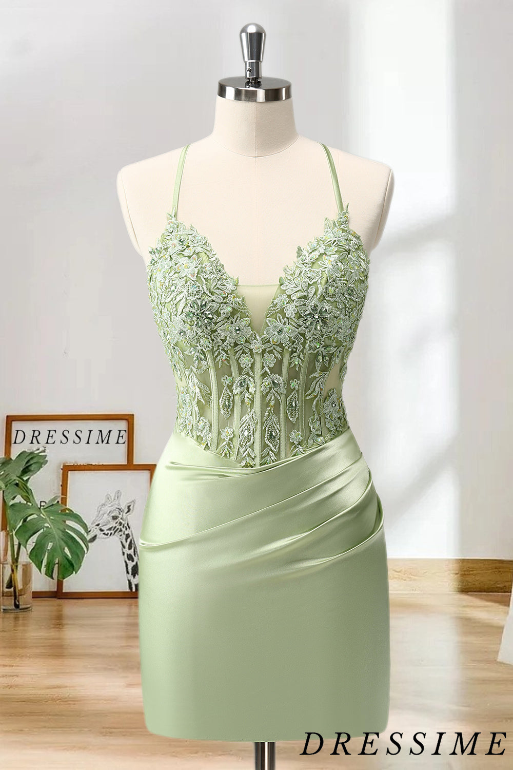 Dressime Bodycon Spaghetti Straps Satin Corset Short/Mini Homecoming D dressime Dressime Bodycon Spaghetti Straps Satin Corset Short/Mini Homecoming D dressime