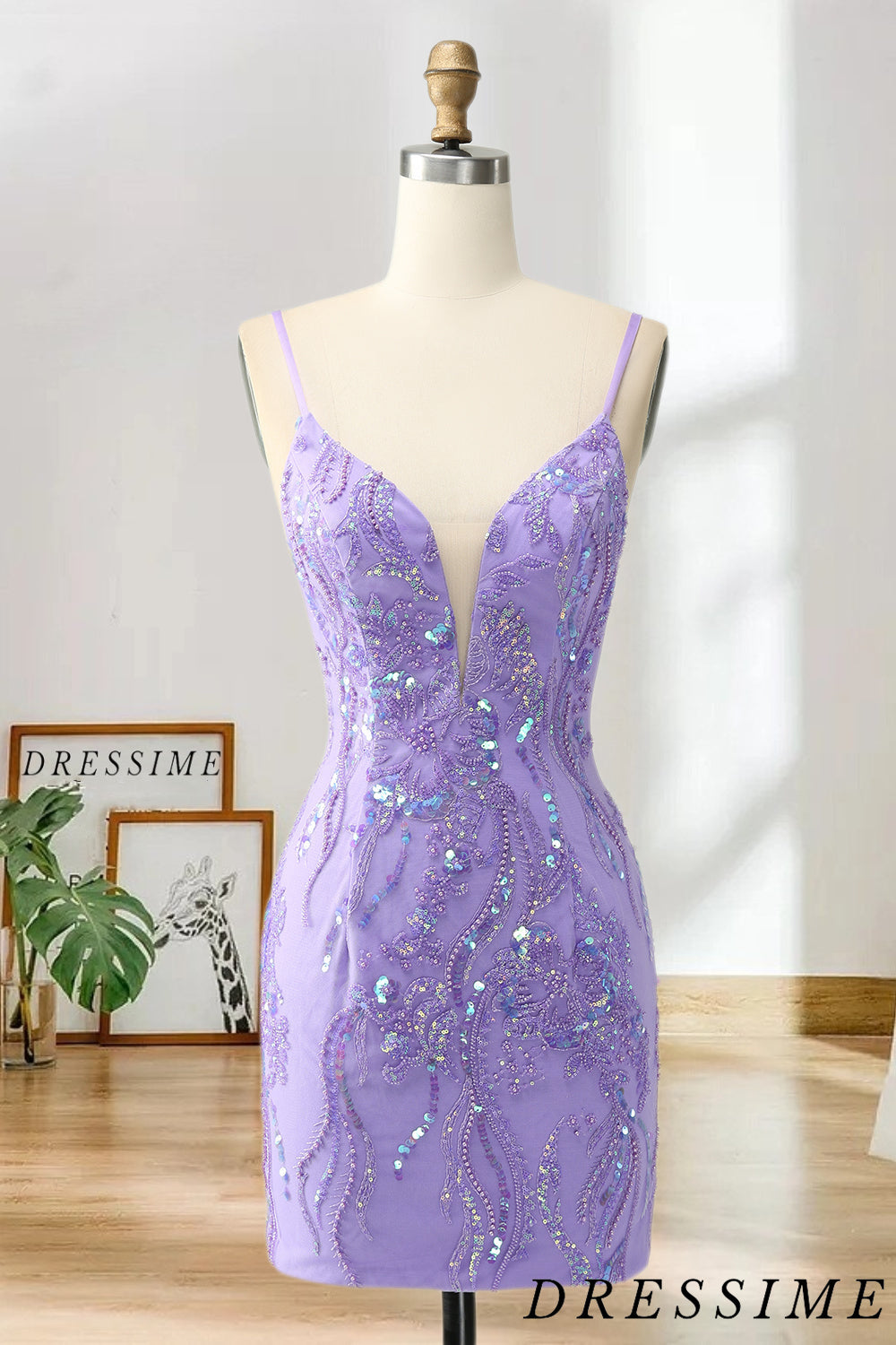Dressime Bodycon Spaghetti Straps Tight Short/Mini Homecoming Dress wi dressime Dressime Bodycon Spaghetti Straps Tight Short/Mini Homecoming Dress wi dressime