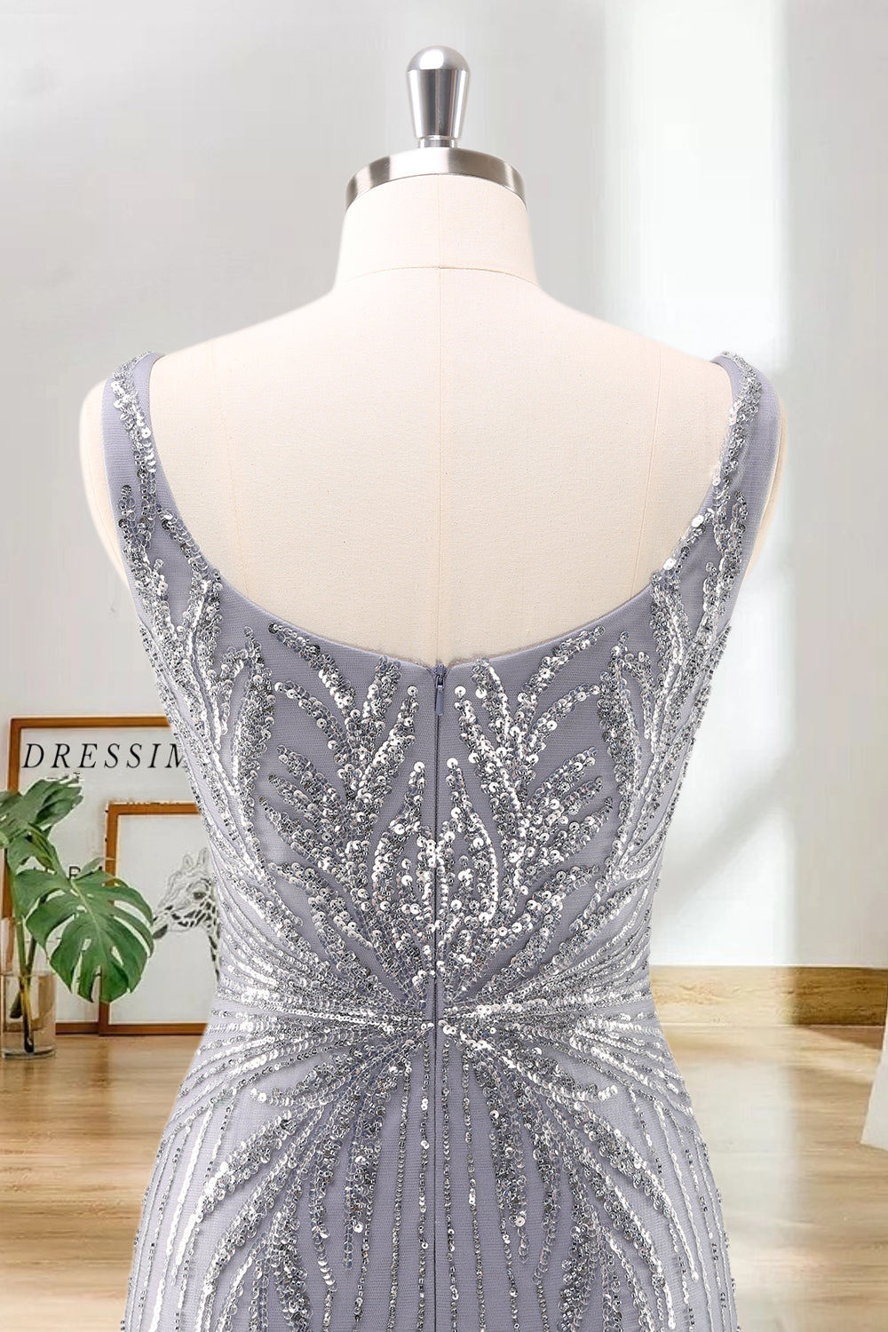 Dressime Bodycon Square Neck Tight Short/Mini Homecoming Dress with Sequins dressime