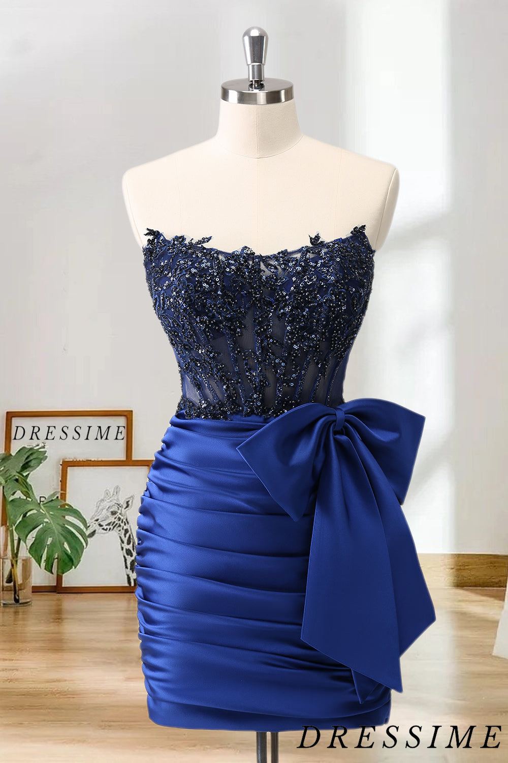 Dressime Bodycon Strapless Satin Tight Short/Mini Homecoming Dress Wit dressime Dressime Bodycon Strapless Satin Tight Short/Mini Homecoming Dress Wit dressime