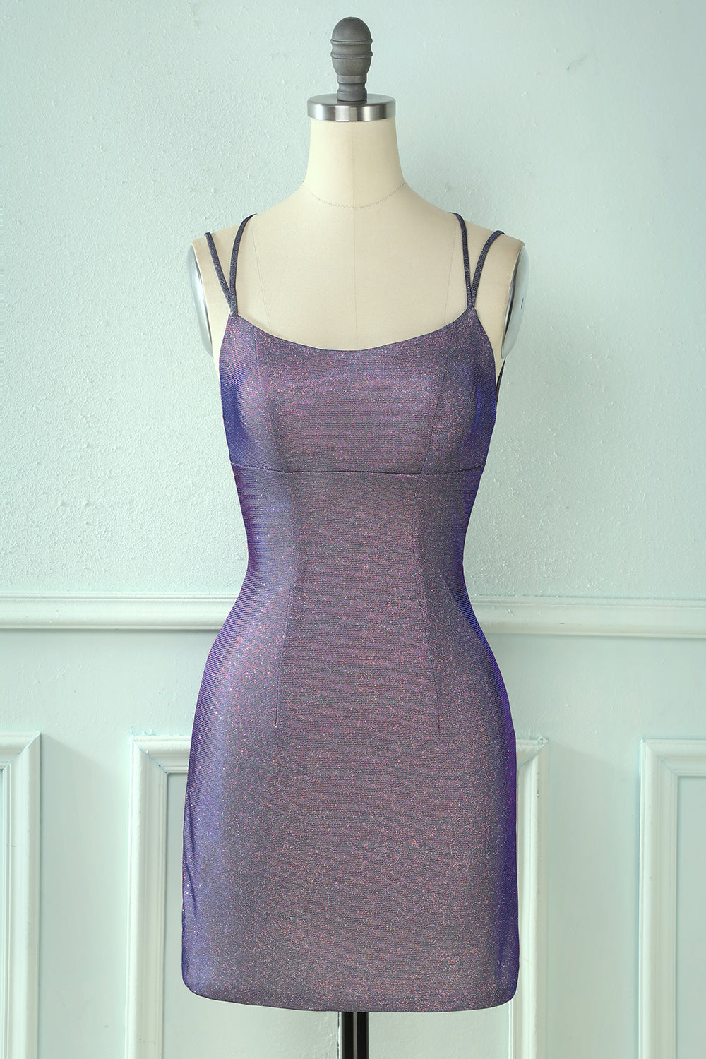 dressimeCheap Spaghetti Strap Sparkly Homecoming Dresses