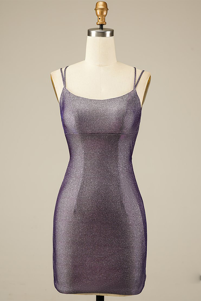 dressimeCheap Spaghetti Strap Sparkly Homecoming Dresses