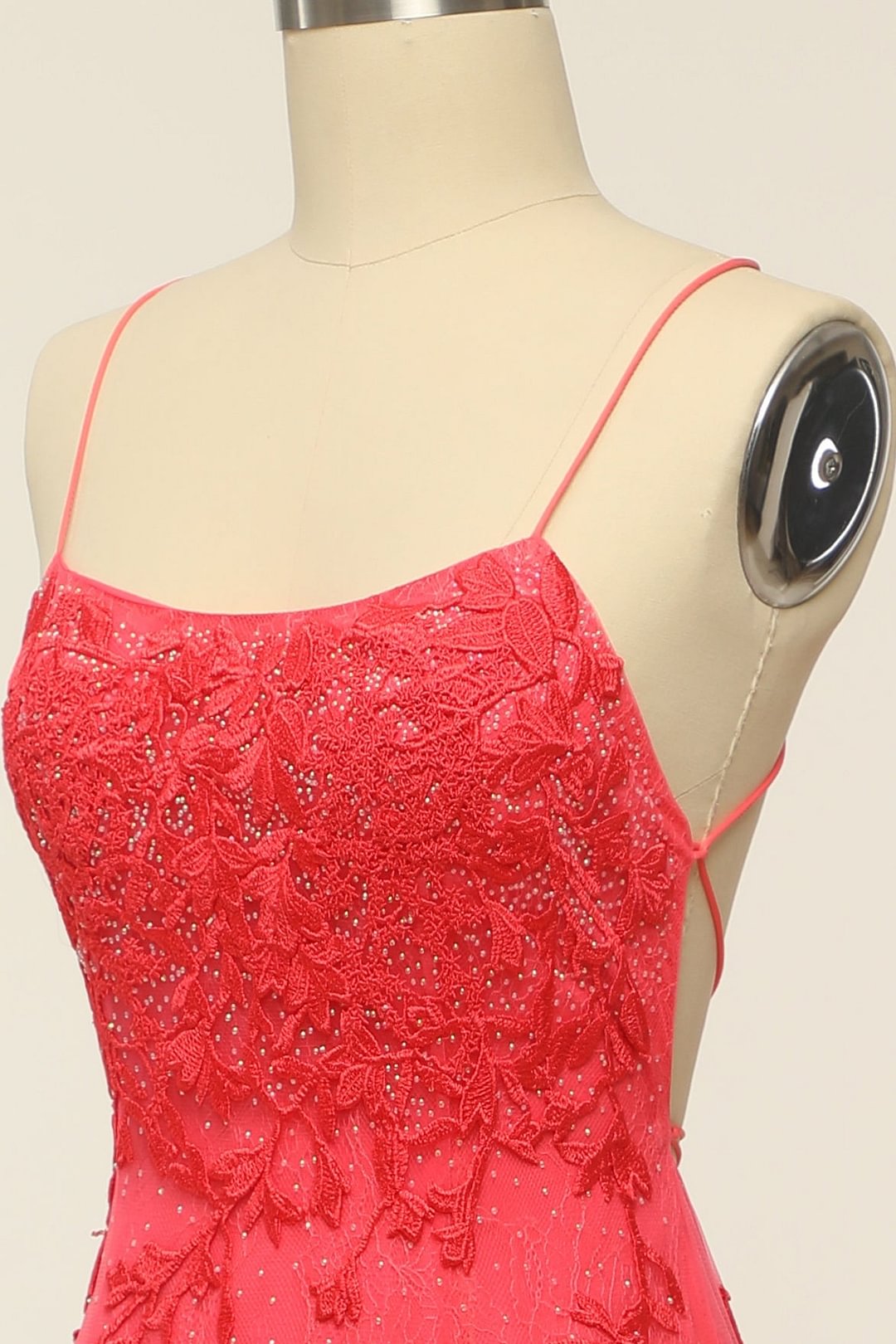 dressimeElegant Spaghetti Straps Mermaid Backless Prom Dresses