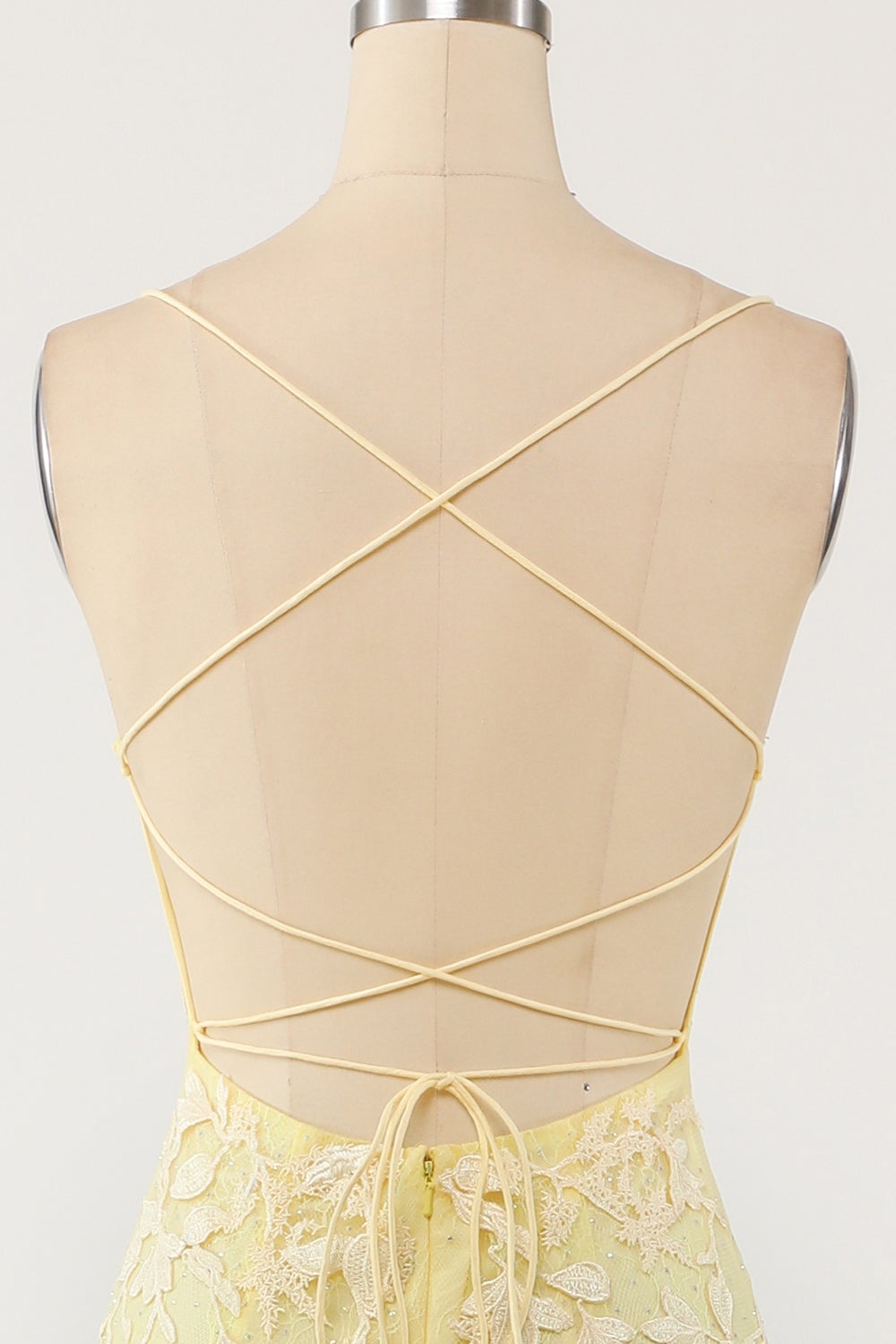dressimeElegant Spaghetti Straps Mermaid Backless Prom Dresses