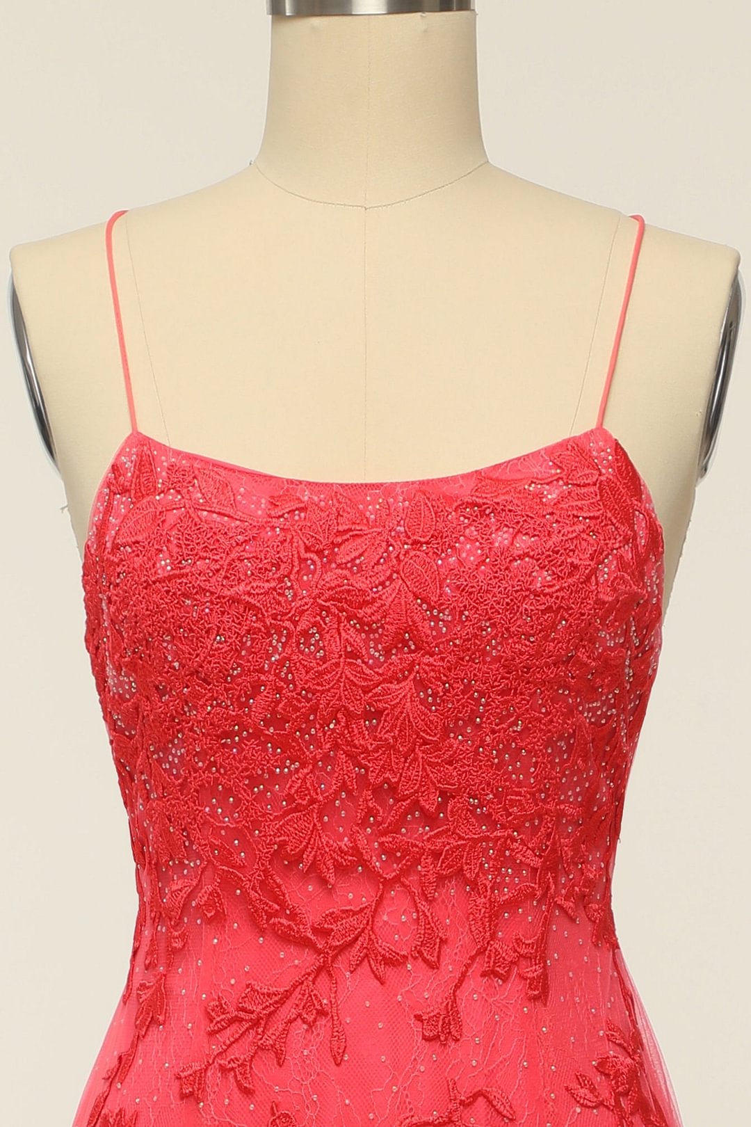 dressimeElegant Spaghetti Straps Mermaid Backless Prom Dresses