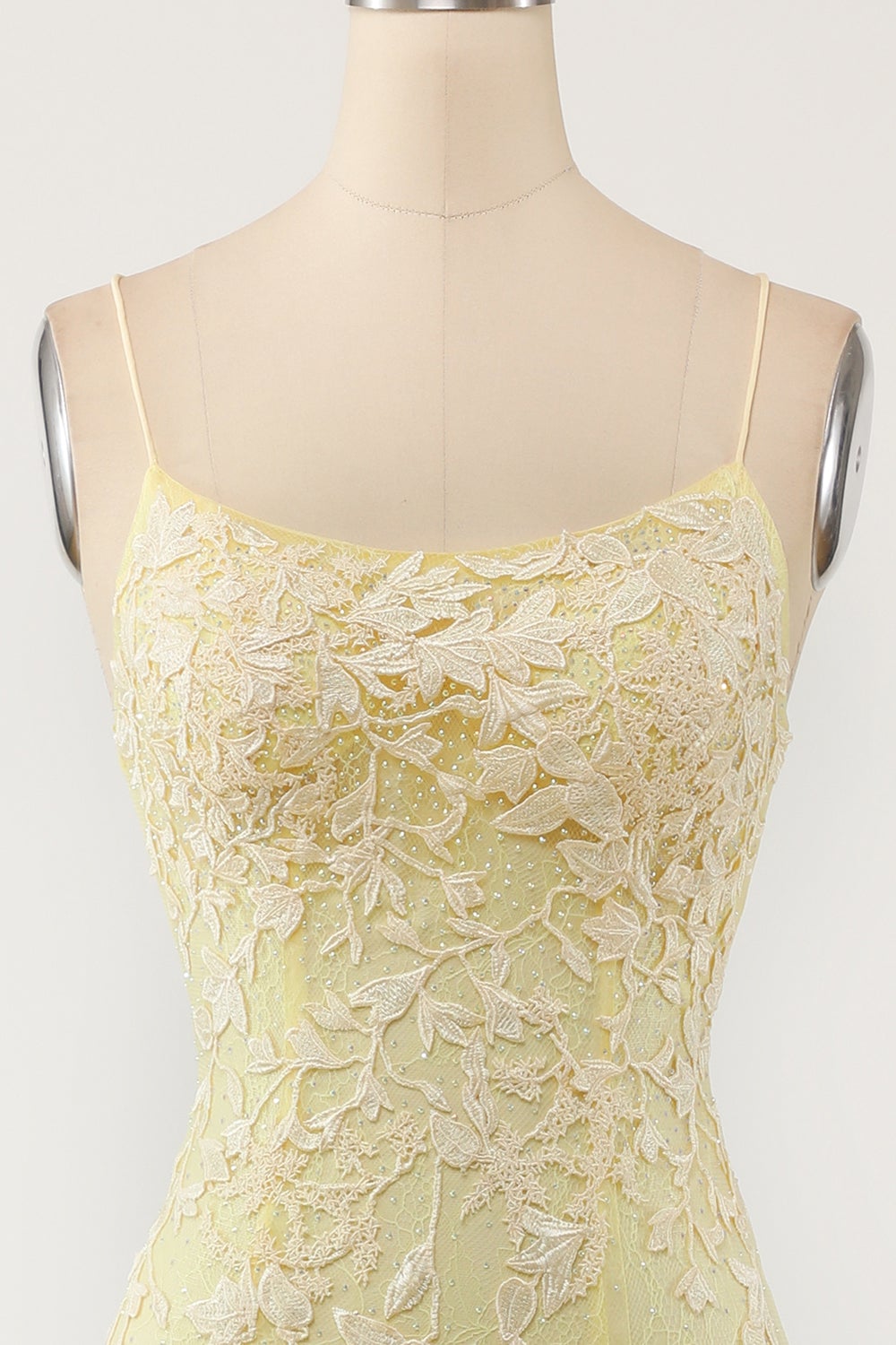dressimeElegant Spaghetti Straps Mermaid Backless Prom Dresses