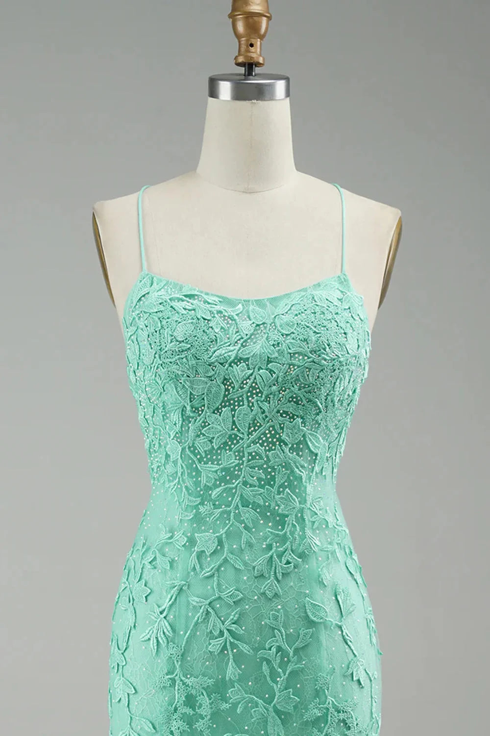 dressimeElegant Spaghetti Straps Mermaid Backless Prom Dresses