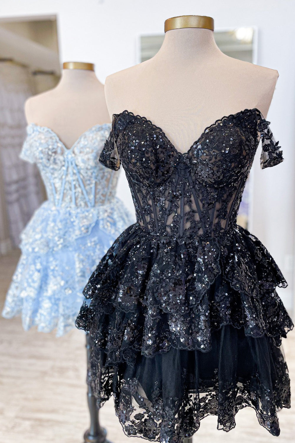 dressimeHomecoming Dresses A Line Off The Shoulder Lace With Applique