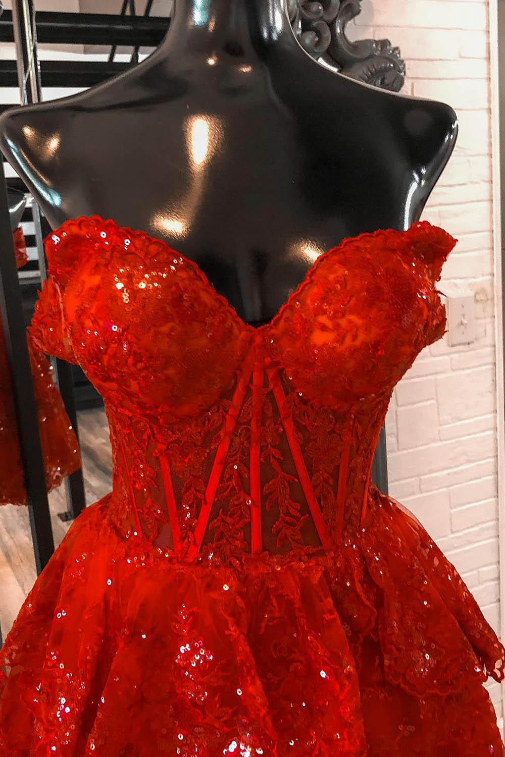 dressimeHomecoming Dresses A Line Off The Shoulder Lace With Applique