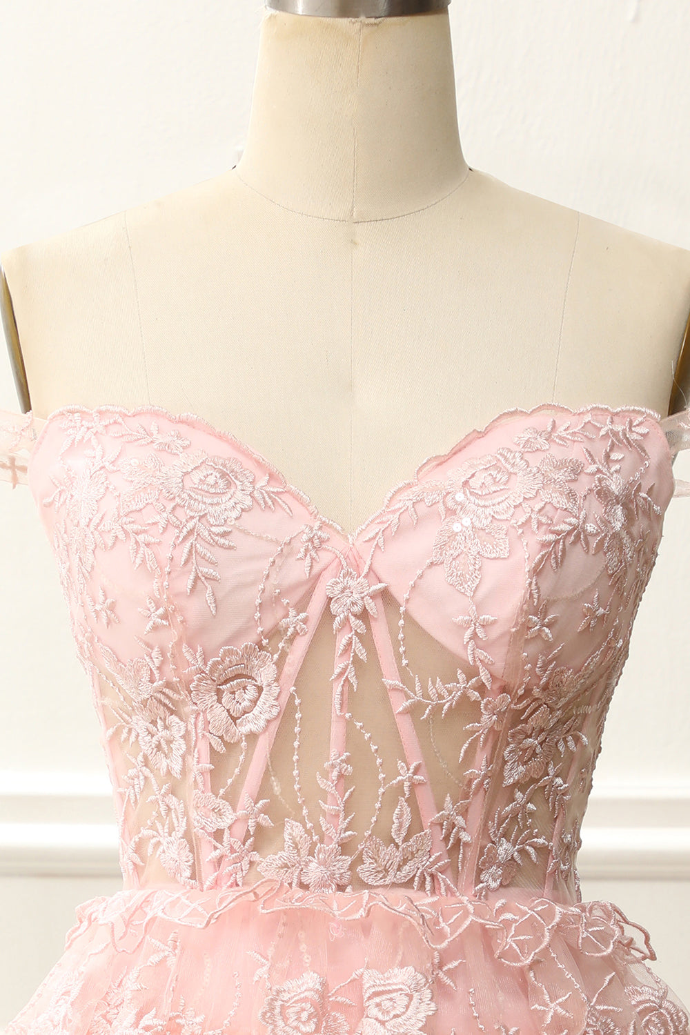 dressimeHomecoming Dresses A Line Off The Shoulder Lace With Applique