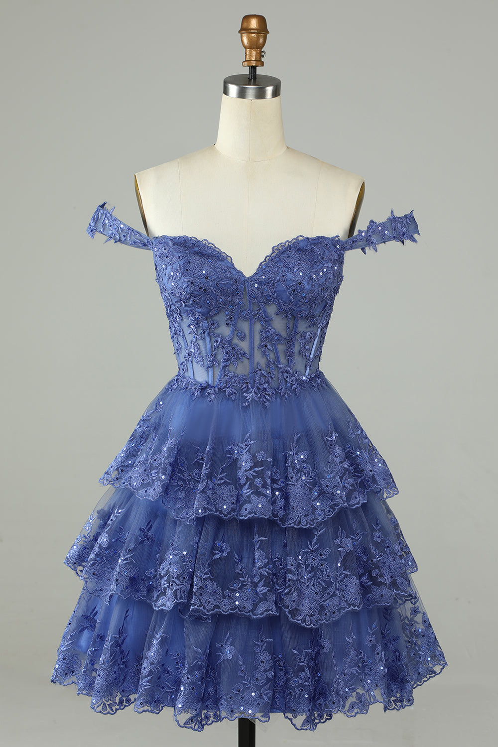 dressimeHomecoming Dresses A Line Off The Shoulder Lace With Applique