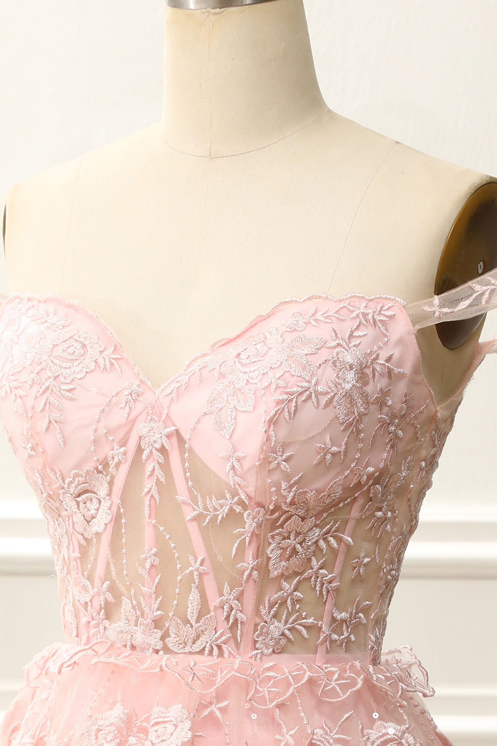 dressimeHomecoming Dresses A Line Off The Shoulder Lace With Applique