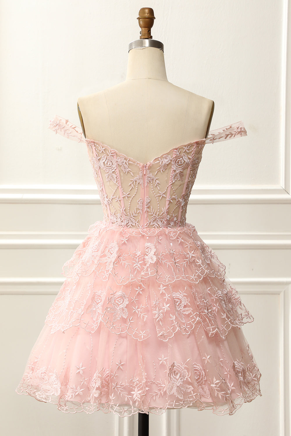 dressimeHomecoming Dresses A Line Off The Shoulder Lace With Applique
