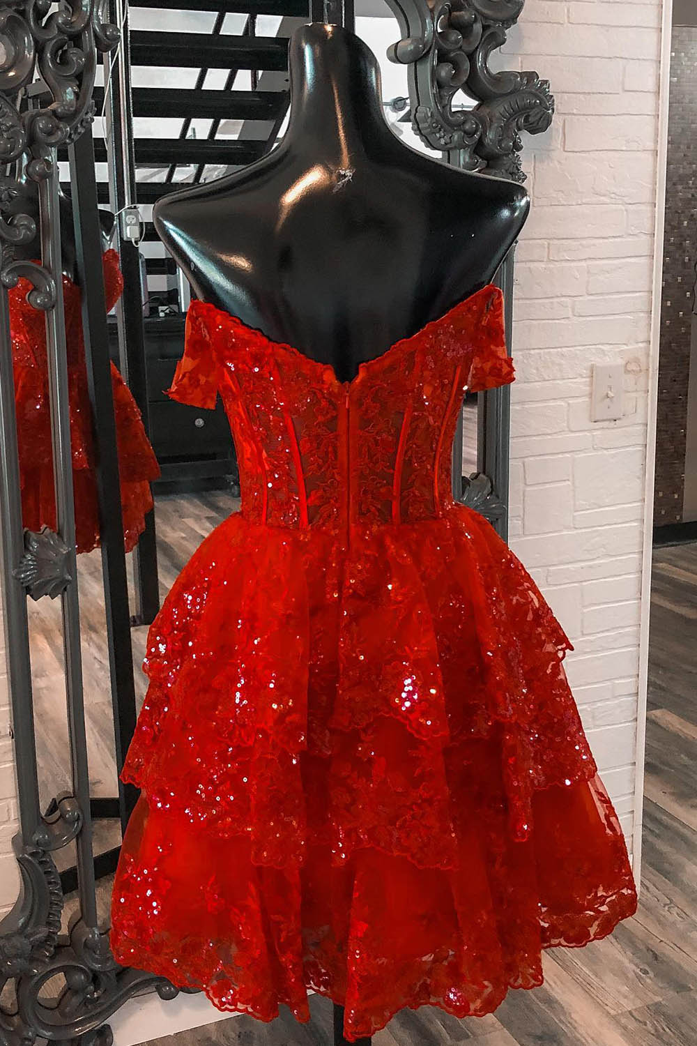 dressimeHomecoming Dresses A Line Off The Shoulder Lace With Applique