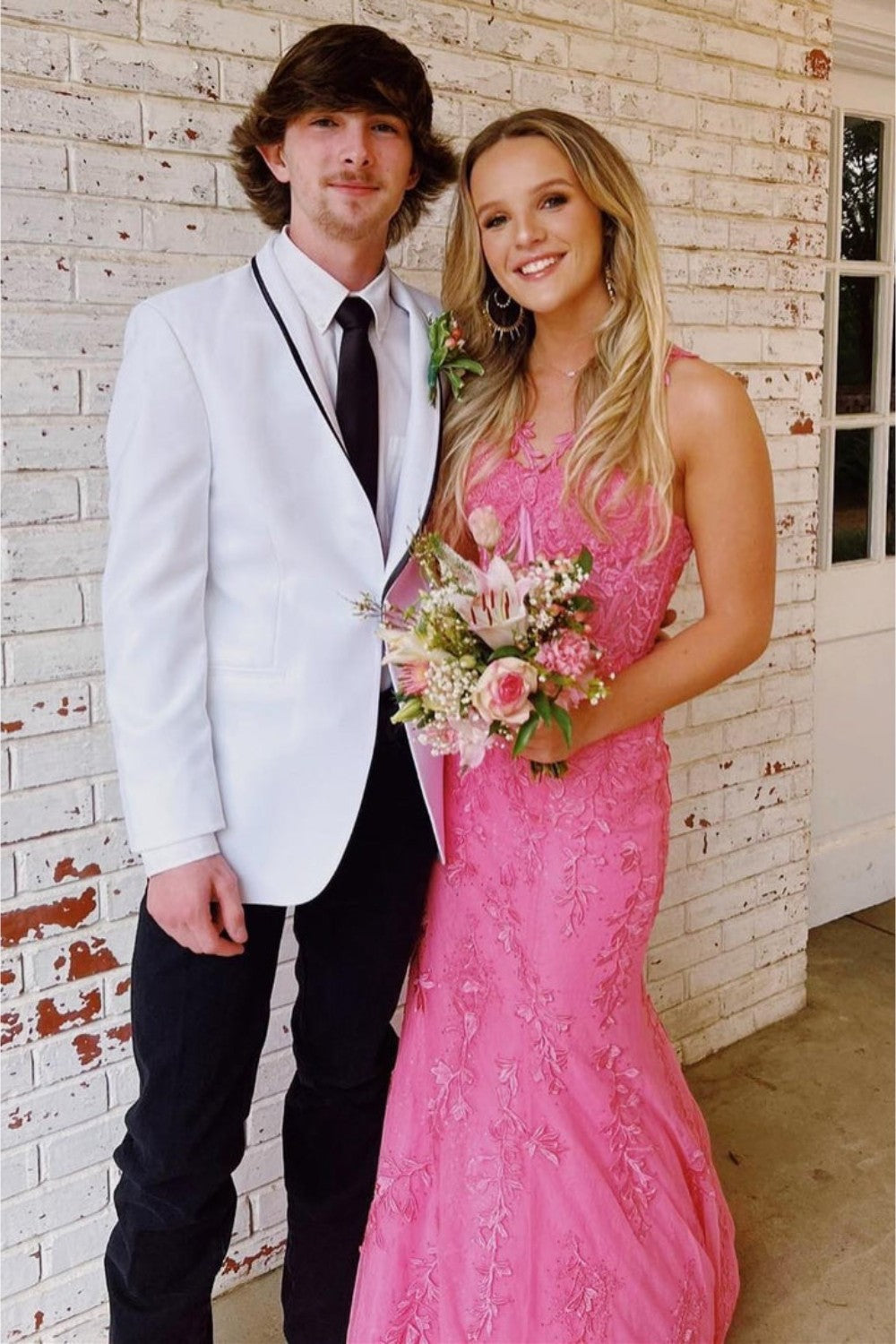 dressimeHot Mermaid Halter Lace Prom Dresses With Appliques