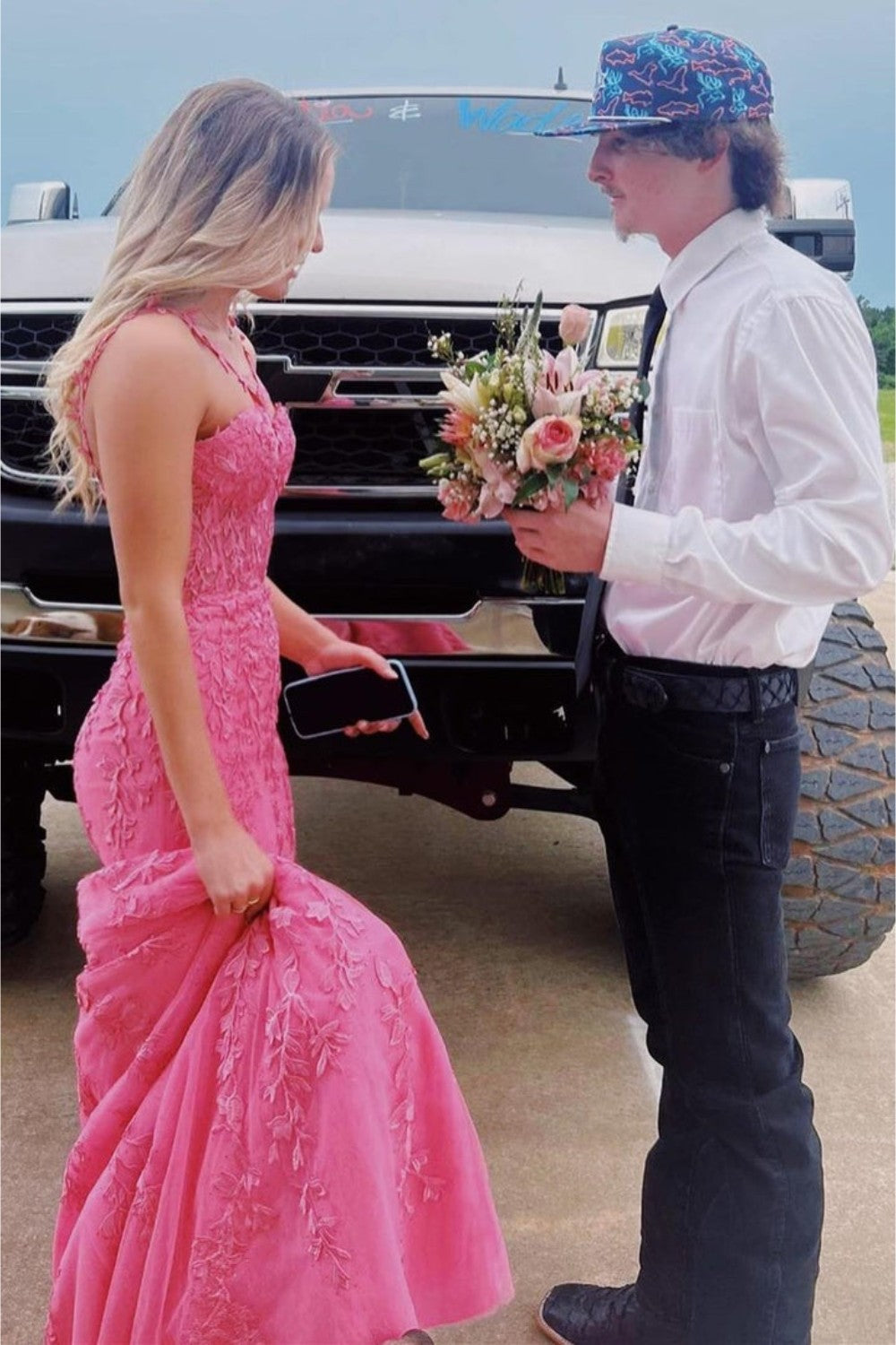 dressimeHot Mermaid Halter Lace Prom Dresses With Appliques