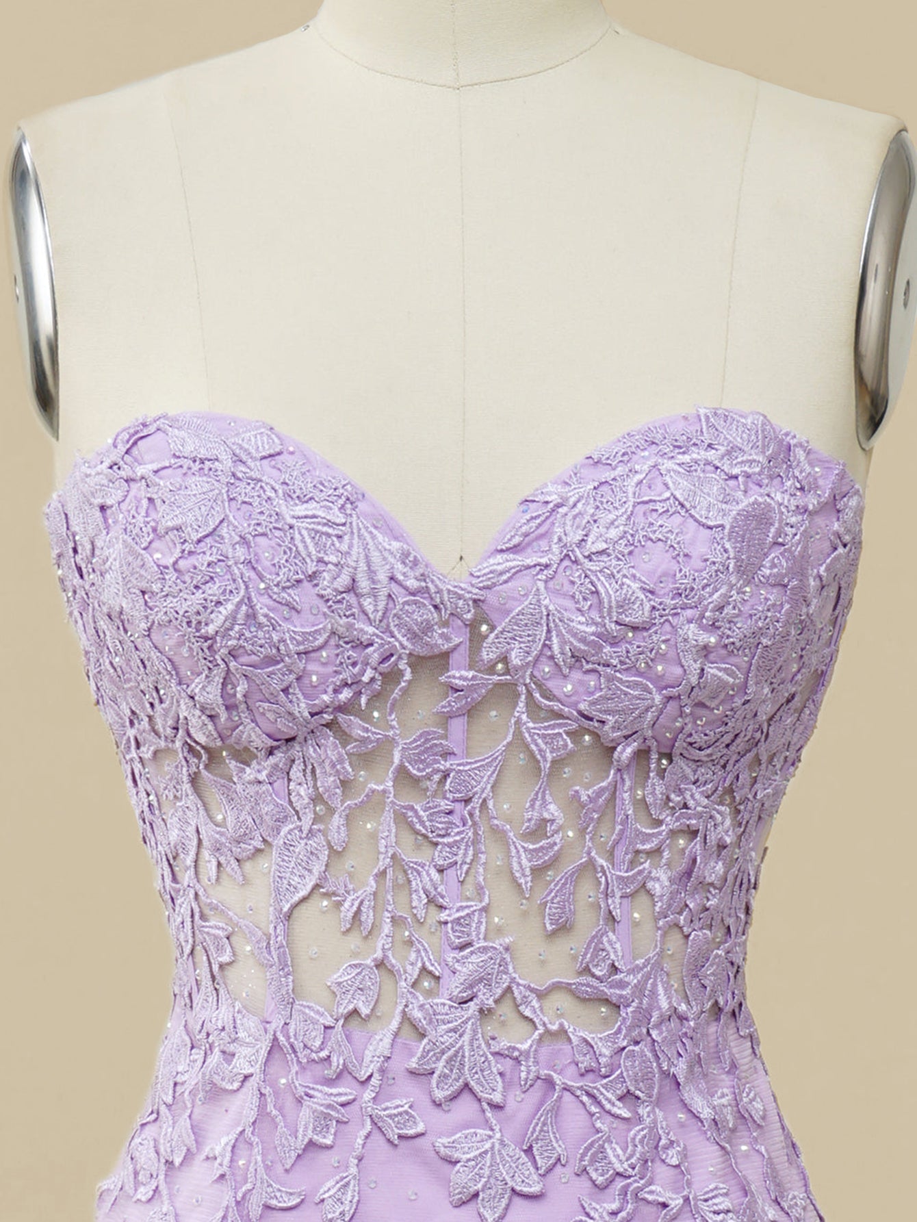 dressimeLace Sweetheart Sleeveless Mermaid Appliques Prom Dresses