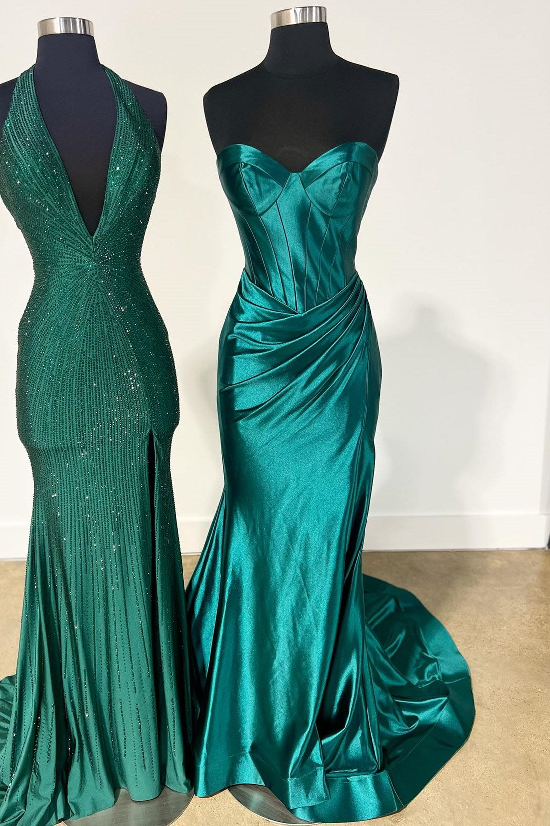 dressimeMermaid Sweetheart Ruching Trumpet Long Prom Dresses with Slit