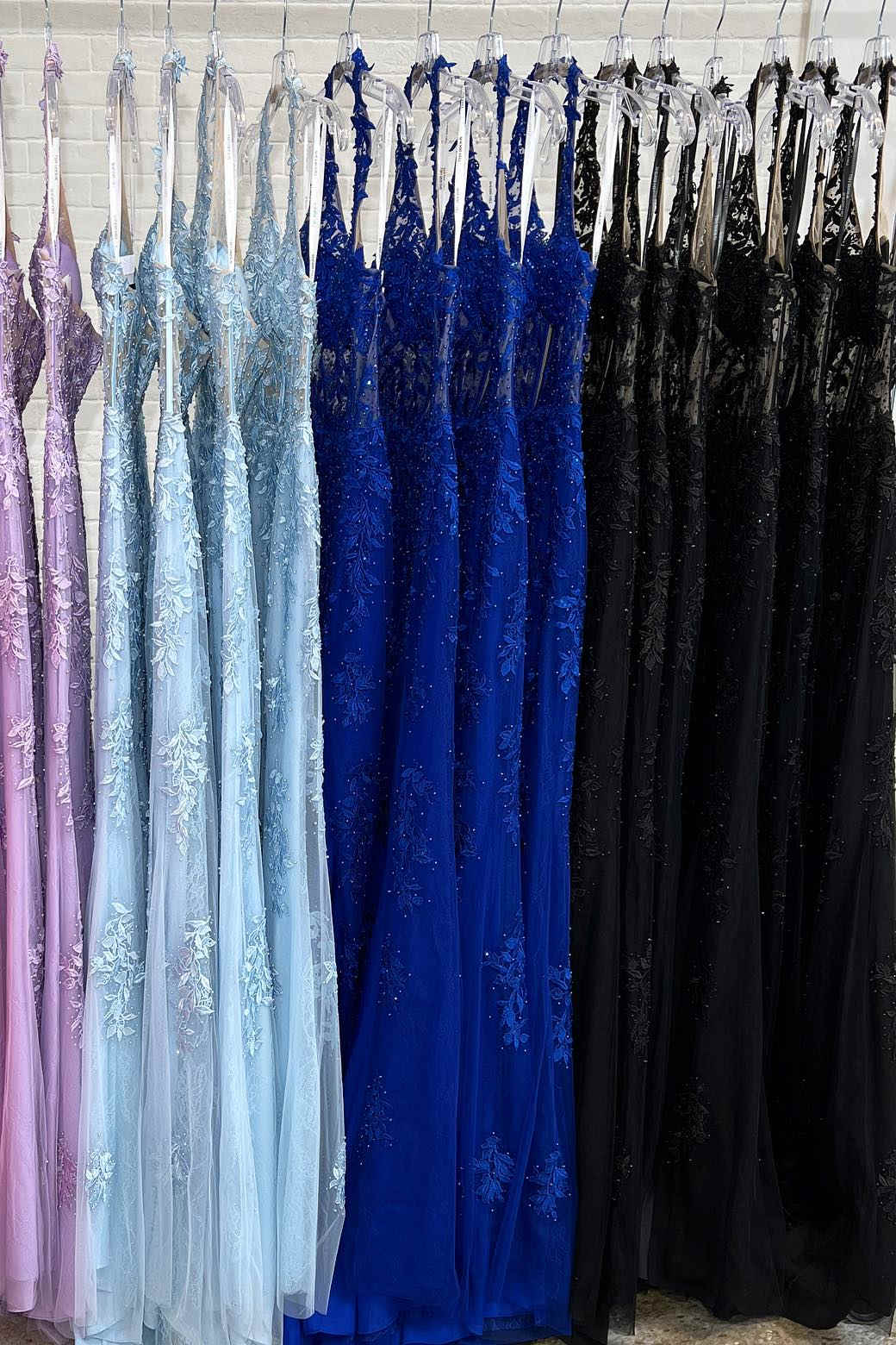 dressimeMermaid V Neck Halter Lace Corset Slit Long Prom Dresses with Appliques