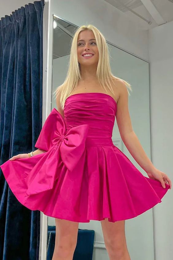 dressimeMini Princess Strapless Ruffled Homecoming Cocktail Dress