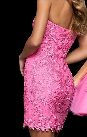 dressimeMulti Color Strapless Homecoming Dresses Tulle With Applique