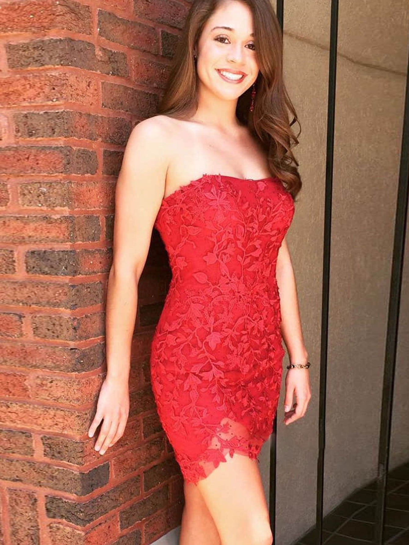 dressimeMulti Color Strapless Homecoming Dresses Tulle With Applique