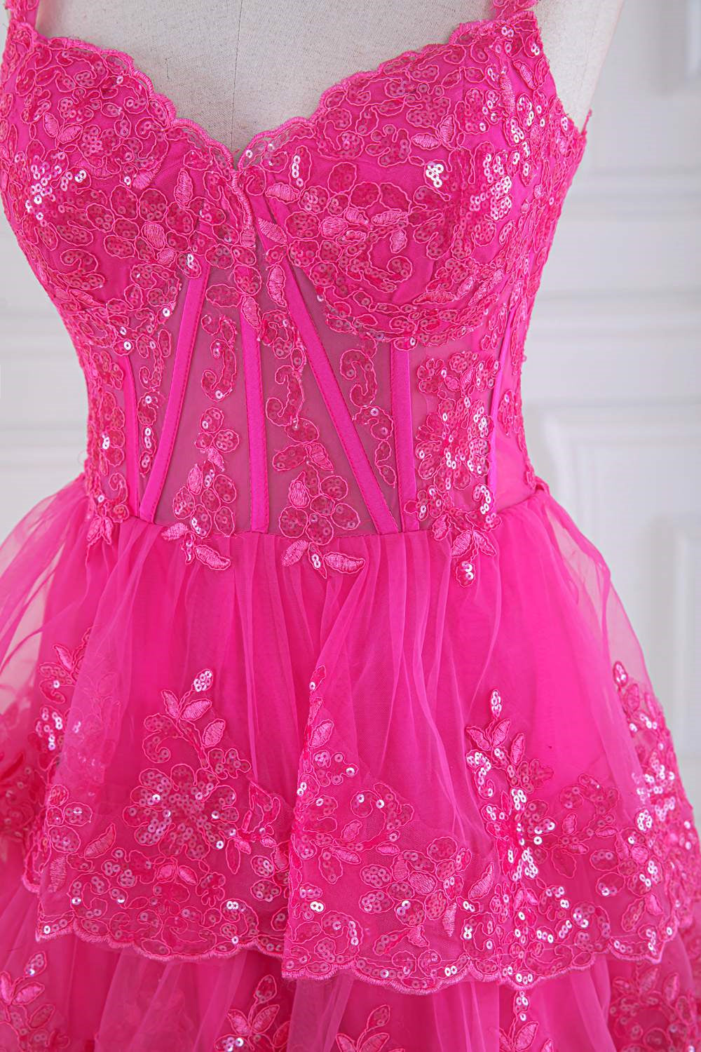 Dressime Off-the-Shoulder Ruffle Multi-Tiered Long Prom Dress dressime