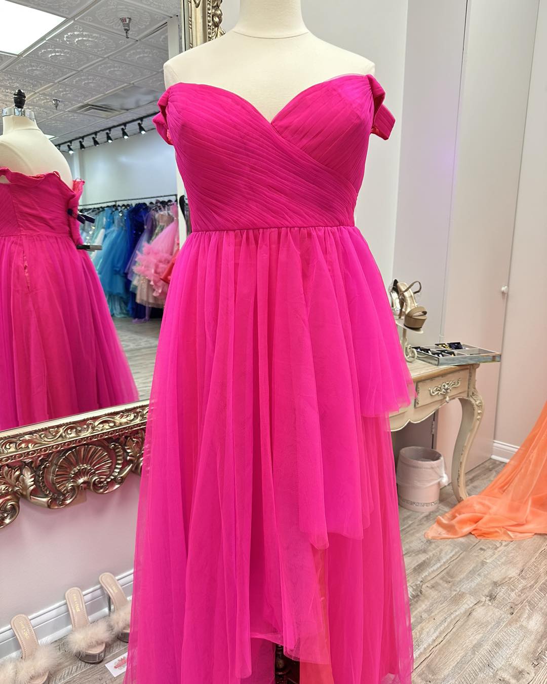 Dressime Plus Size A Line Off The Shoulder Chiffon Long Prom Dress dressime Dressime Plus Size A Line Off The Shoulder Chiffon Long Prom Dress dressime