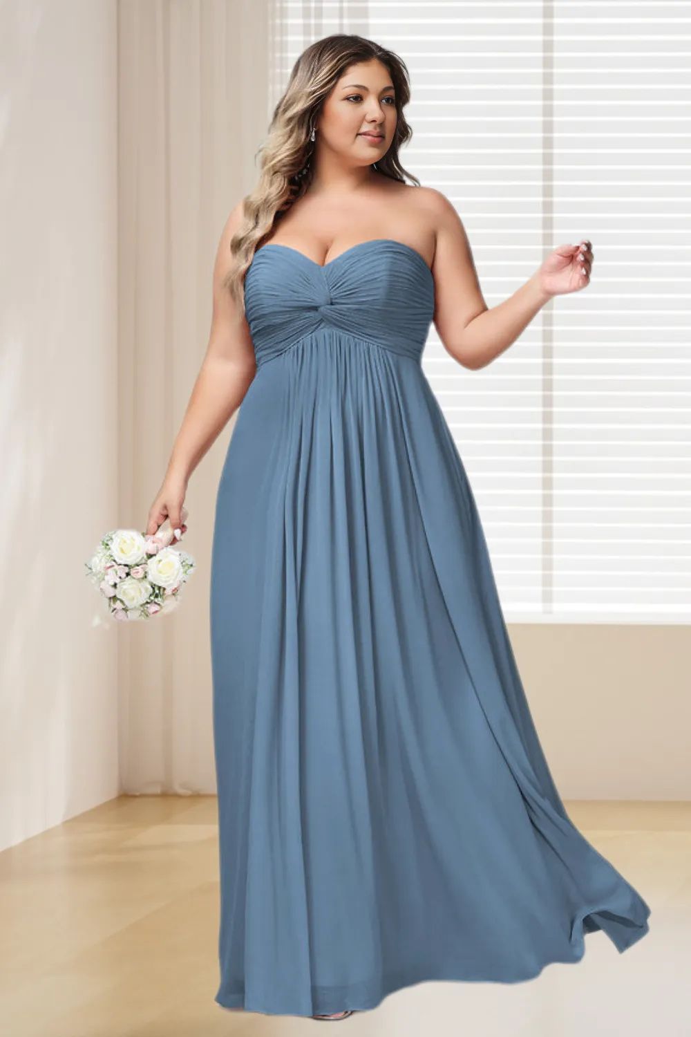 Dressime Plus Size A Line Sweetheart Chiffon Bridesmaid Dresses dressime Dressime Plus Size A Line Sweetheart Chiffon Bridesmaid Dresses dressime