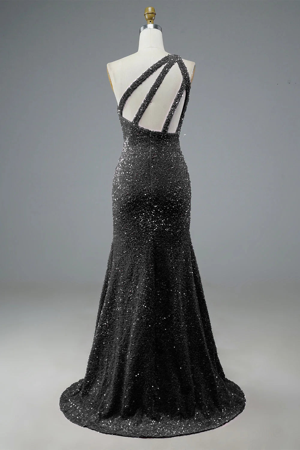 dressimeSequin Prom Dresses Sheath/Mermaid One Shoulder Floor Length With Slit