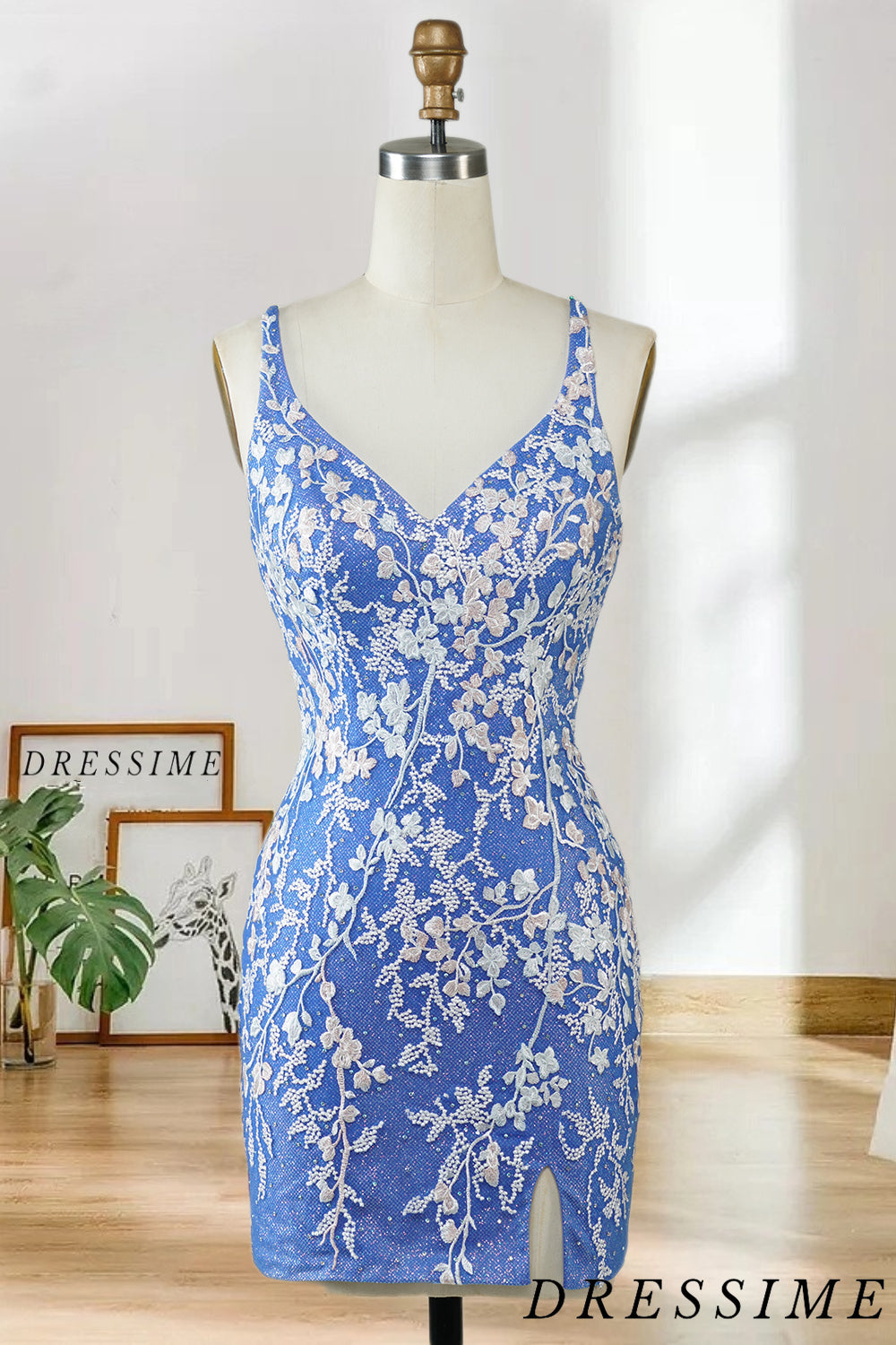 Dressime Sheath V Neck Homecoming Dresses,Appliques Short/Mini Cocktai dressime Dressime Sheath V Neck Homecoming Dresses,Appliques Short/Mini Cocktai dressime