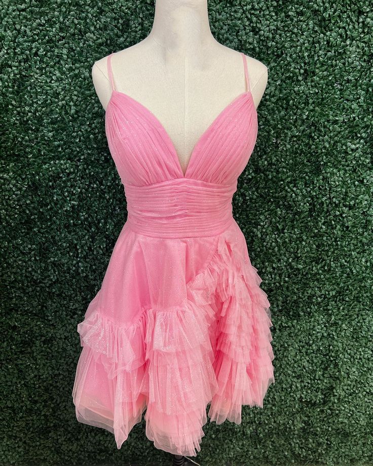 dressimeSimple A-Line Homecoming Dress V Neck Tulle