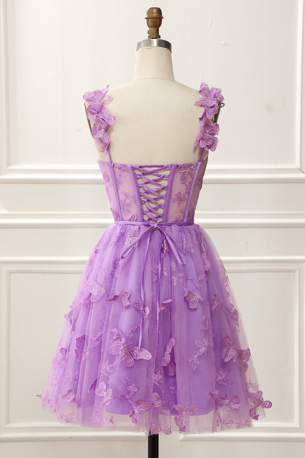 dressimeSpaghetti Straps Butterfly A Line Tulle Butterfly Short/Mini Homecoming Dresses