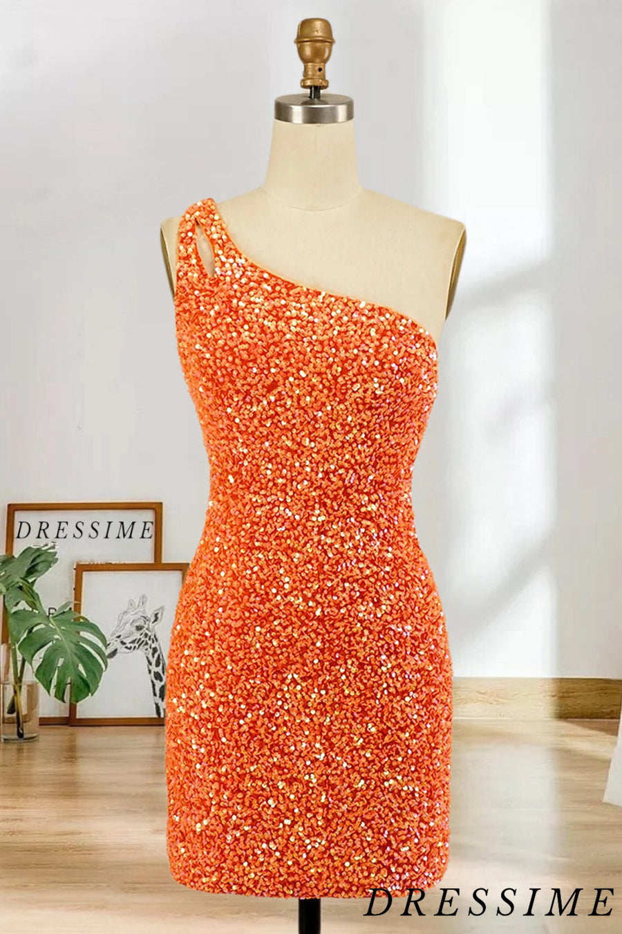 Dressime Stunning Hot Sale Sheath One Shoulder Sequins Mini Dress Home dressime Dressime Stunning Hot Sale Sheath One Shoulder Sequins Mini Dress Home dressime