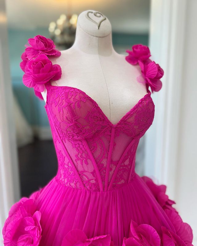 Dressime V Neck Lace Short/Mini Homecoming Dress With 3D Flower dressime