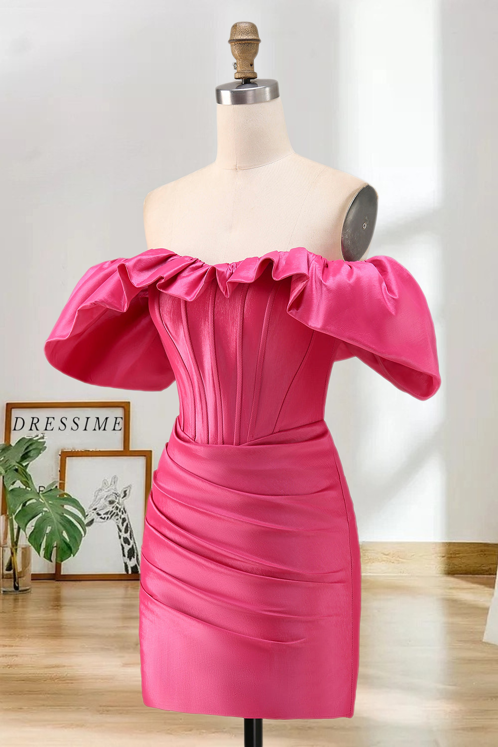 Dressime Bodycon Corset Off The Shoulder Mini Homecoming Dress