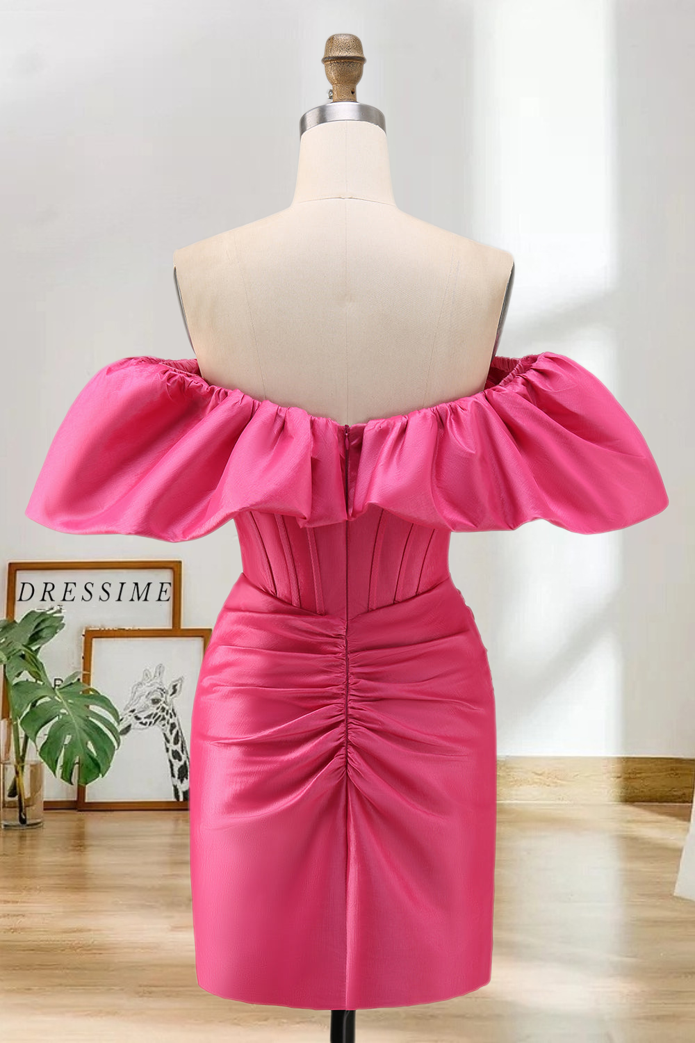 Dressime Bodycon Corset Off The Shoulder Mini Homecoming Dress