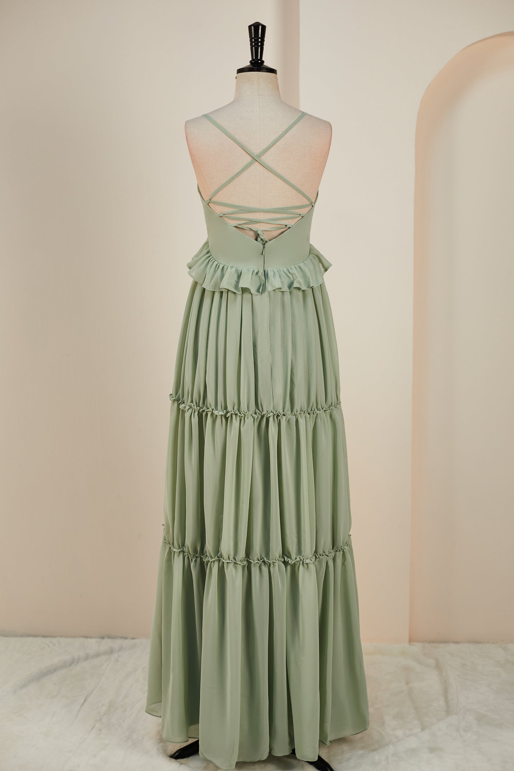 dressimeA-Line Spaghetti Straps Chiffon Bridesmaid Dresses