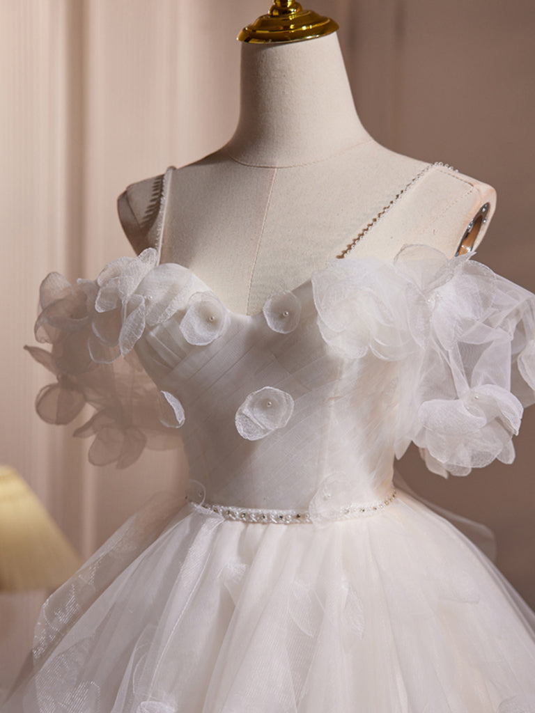 Dressime A Line Off Shoulder Tulle Ruffle Short Party Dress