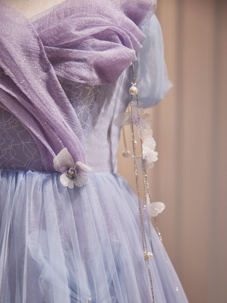 Dressime Vintage A-Line Off The Shoulder Tulle Long Party Dress
