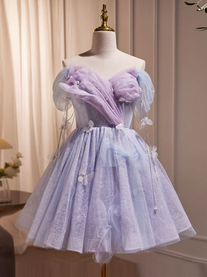 Dressime Vintage A-Line Off The Shoulder Tulle Short Party Dress